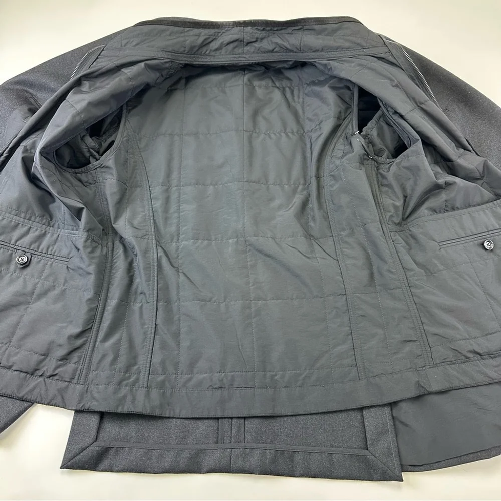 Zegna Drop 8 Deco black Winter Blazer with Vest 40R Mens sportcoat